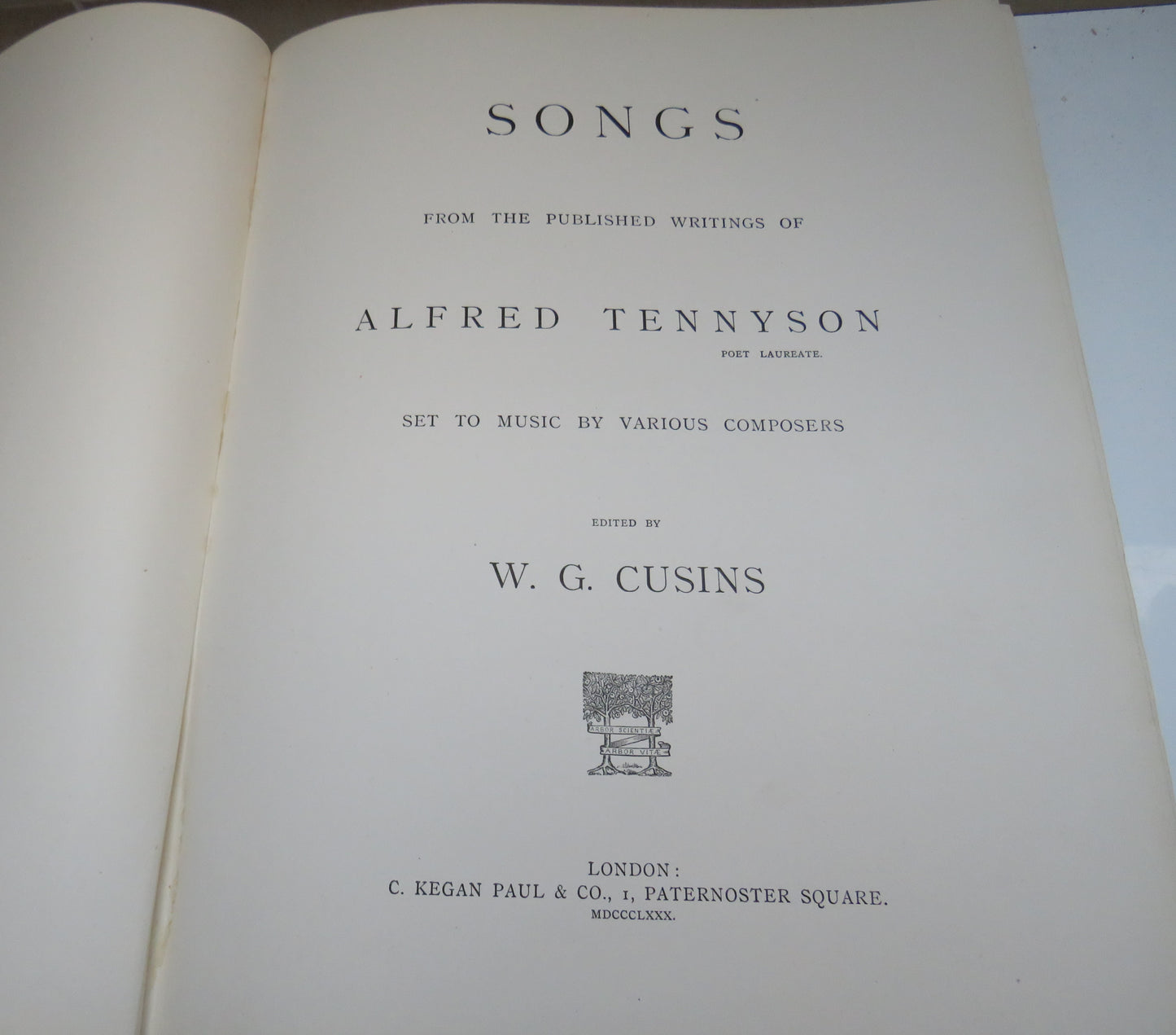 Songs From the Published Writings of Alfred Tennyson Edited by W. G. Cusins, 1880