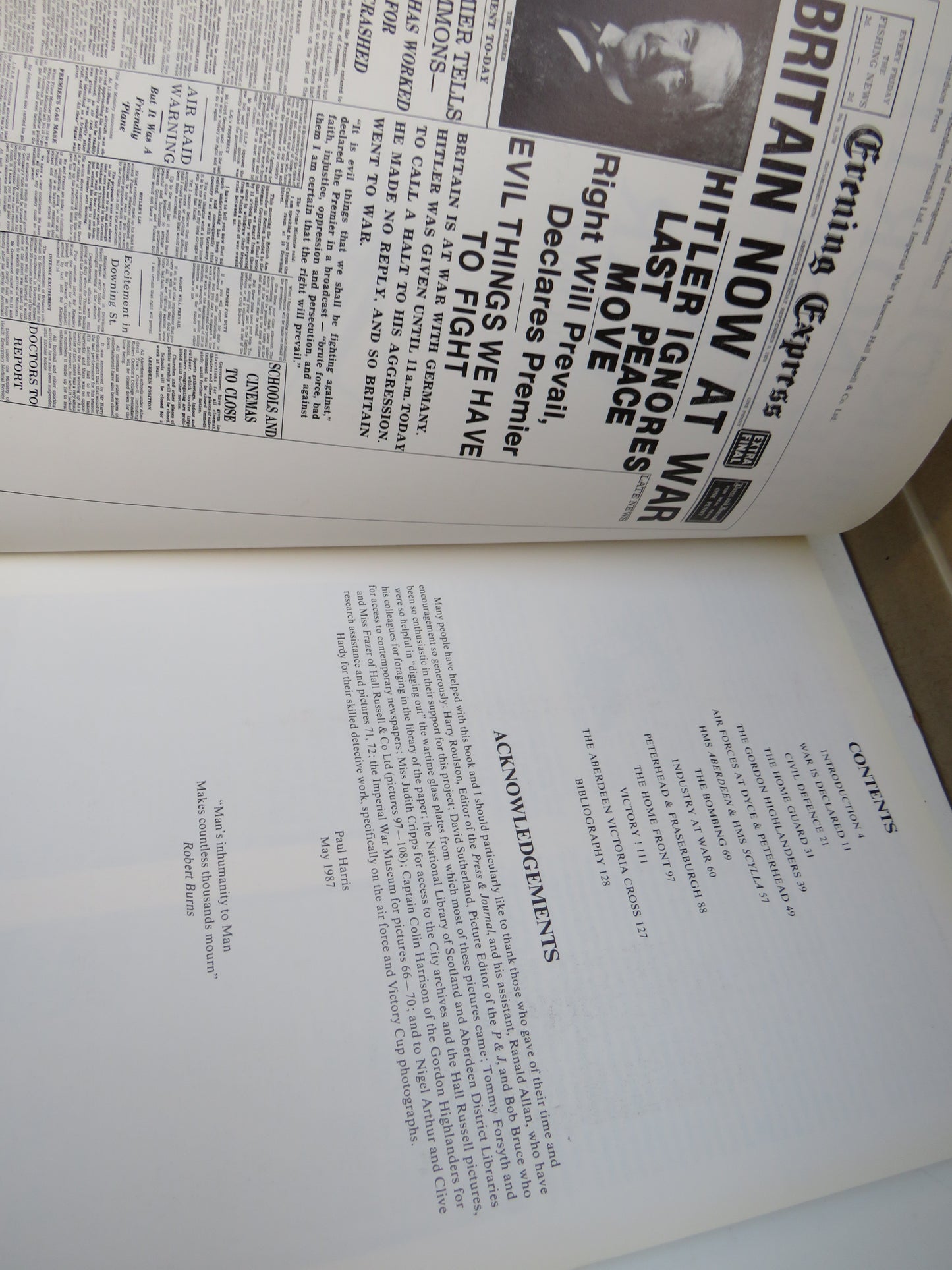 Aberdeen & the North East at War By Paul Harris 1987