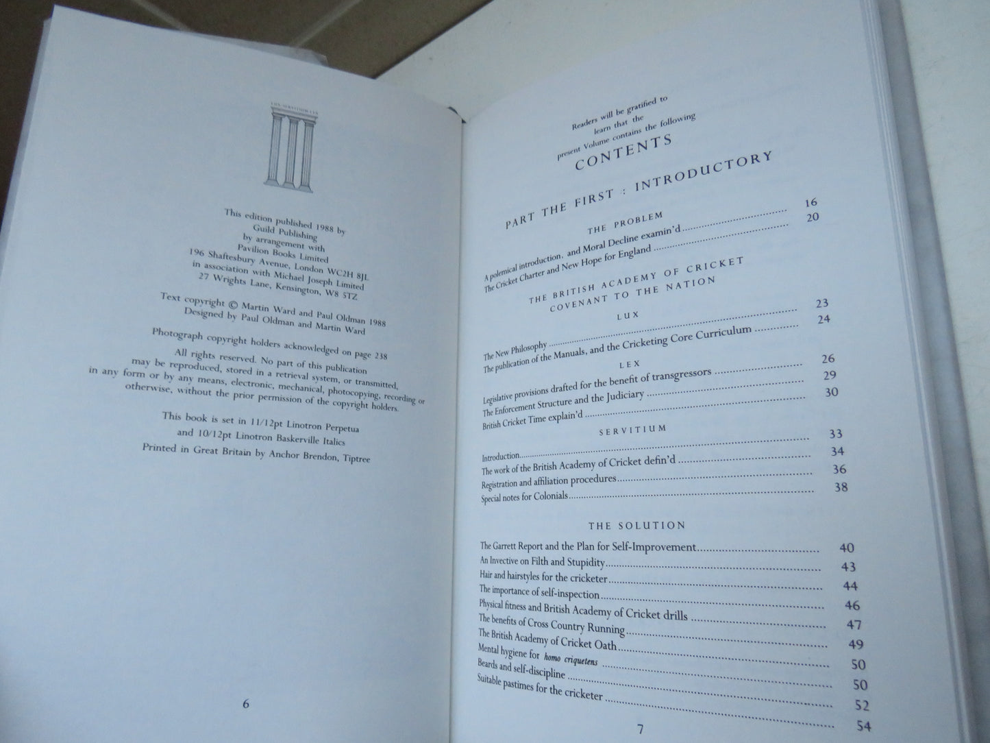 The British Academy of Cricket Manual For Gentlemen and Players 1988