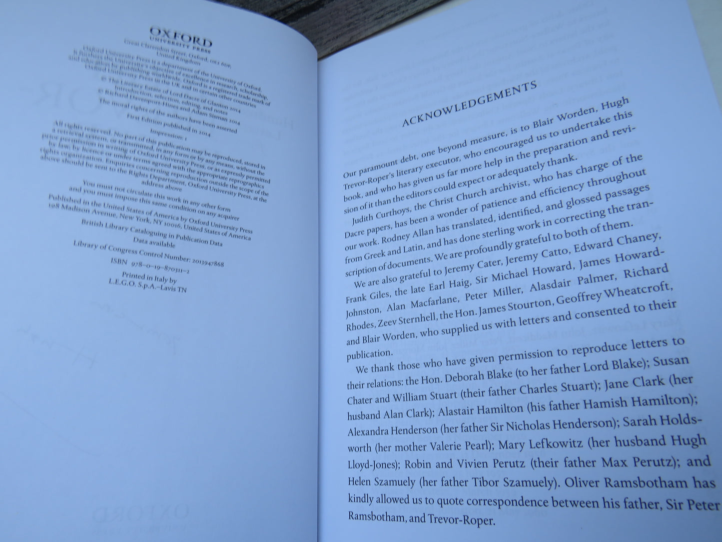 One Hundred Letters From Hugh Trevor-Roper Edited By Richard Davenport-Hines and Adam Sisman 2014