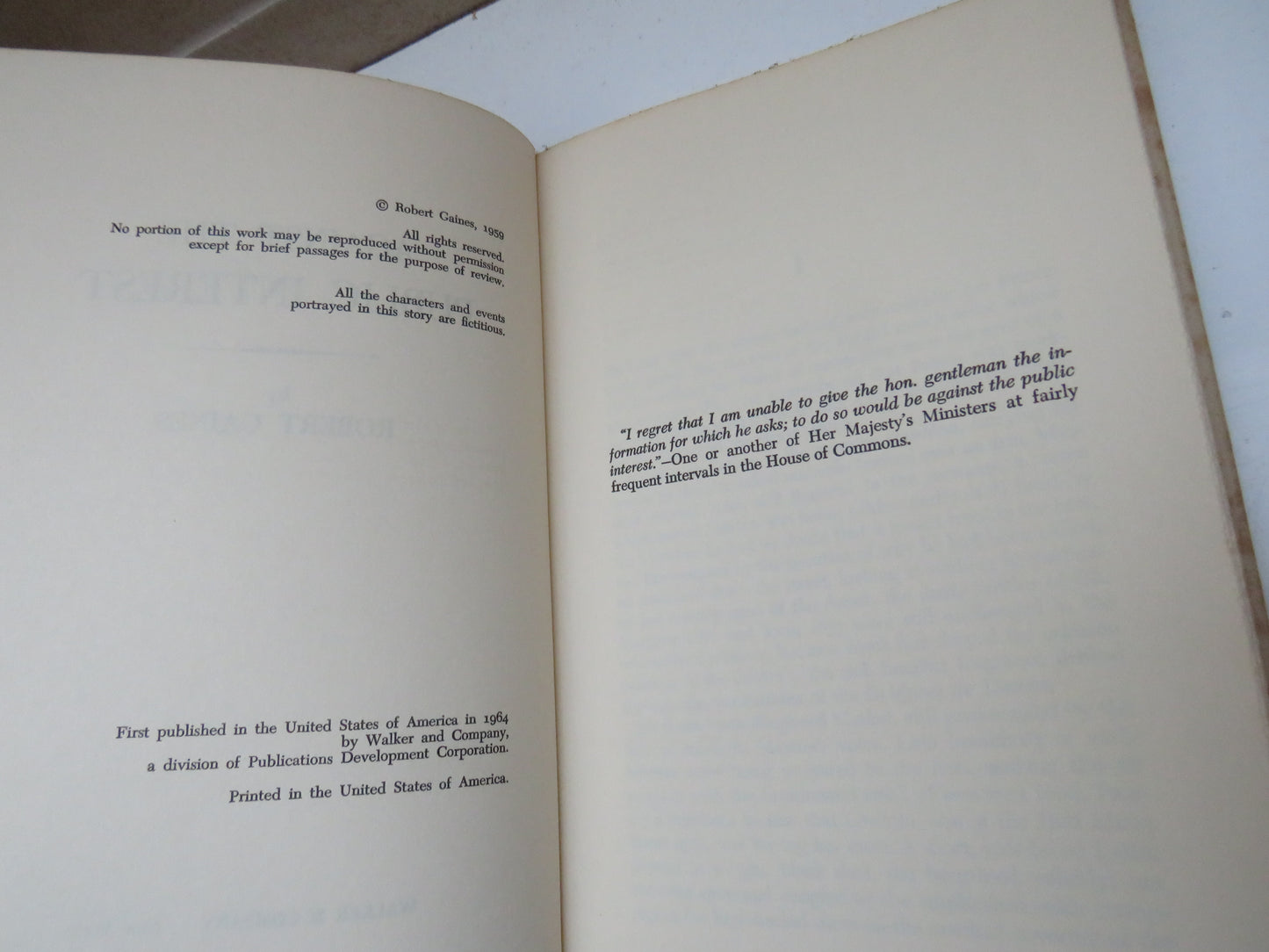 Against The Public Interest By Robert Gaines 1964