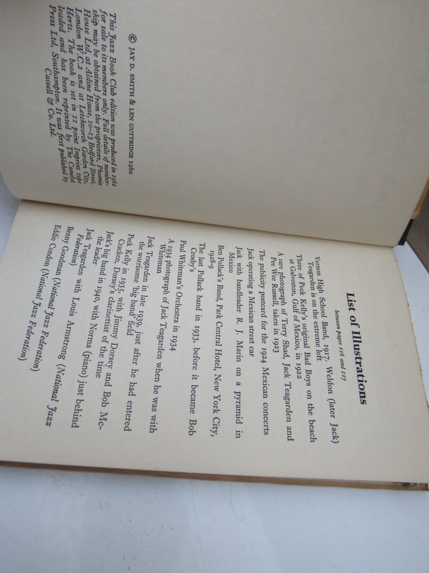 Jack Teagarden The Story of A Jazz Maverick By Jay D. Smith and Len Guttridge 1962