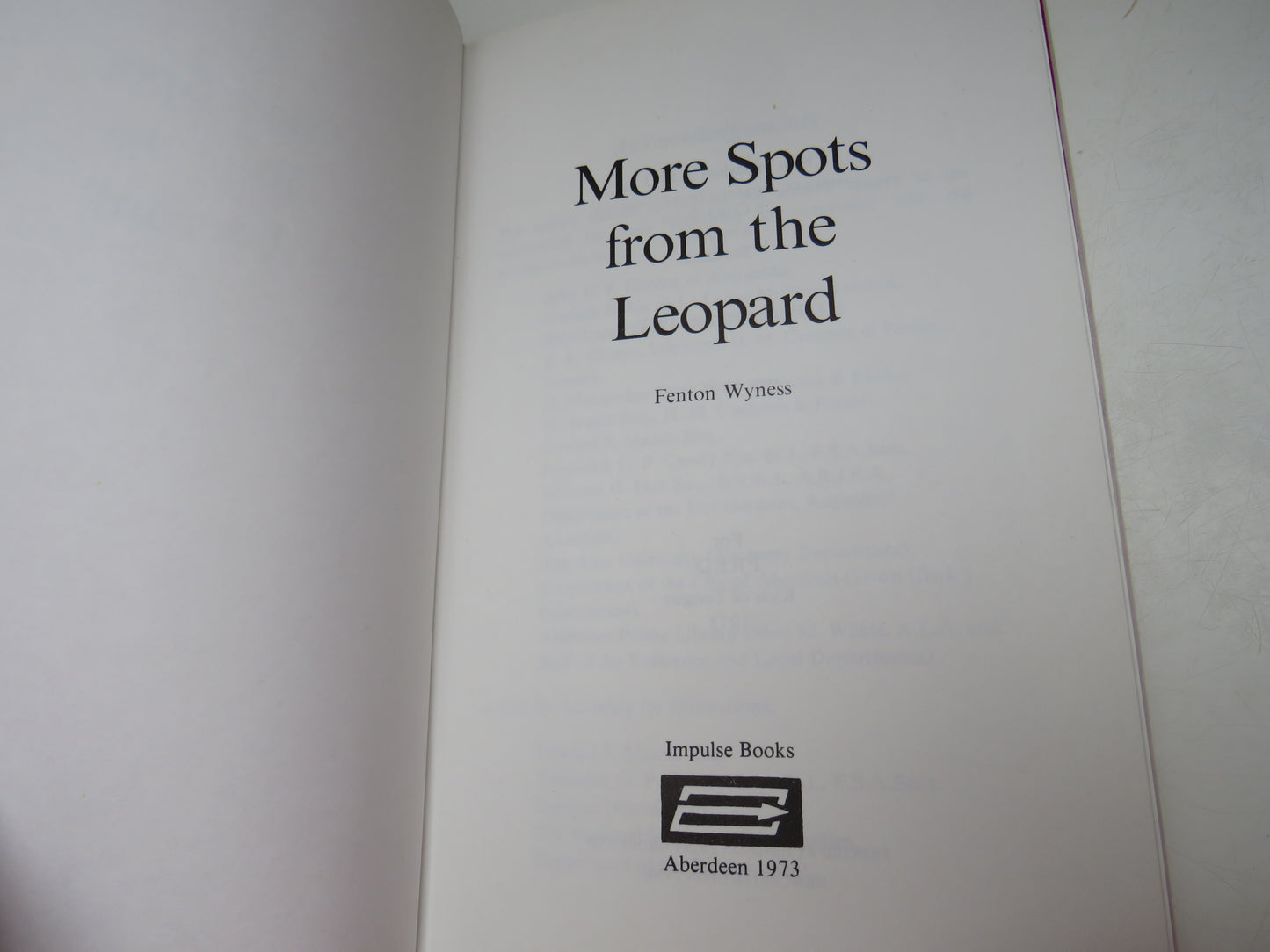 More Spots From The Leopard By Fenton Wyness 1973