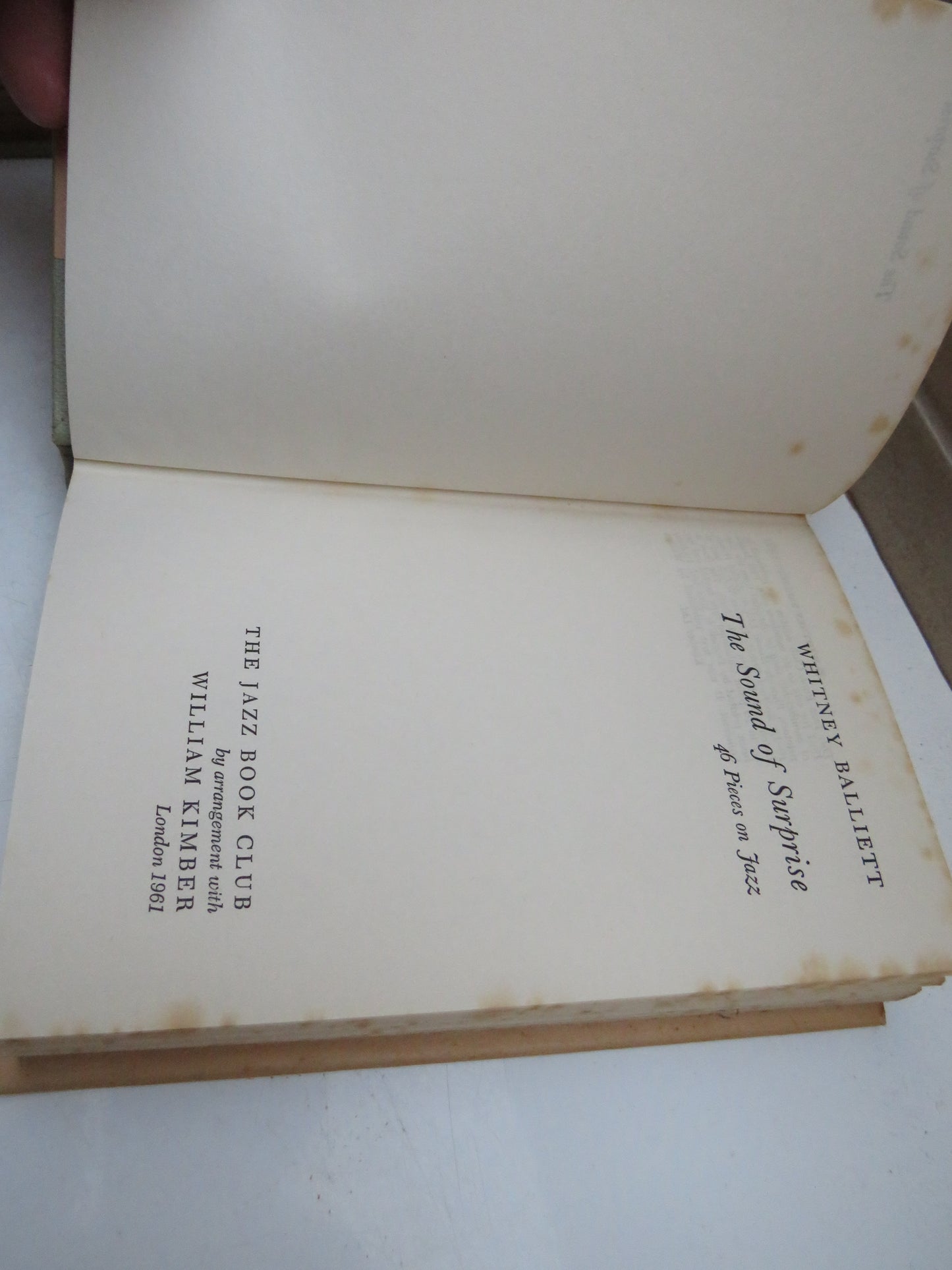 The Sound of Surprise 46 Pieces On Jazz By Whitney Balliett 1959