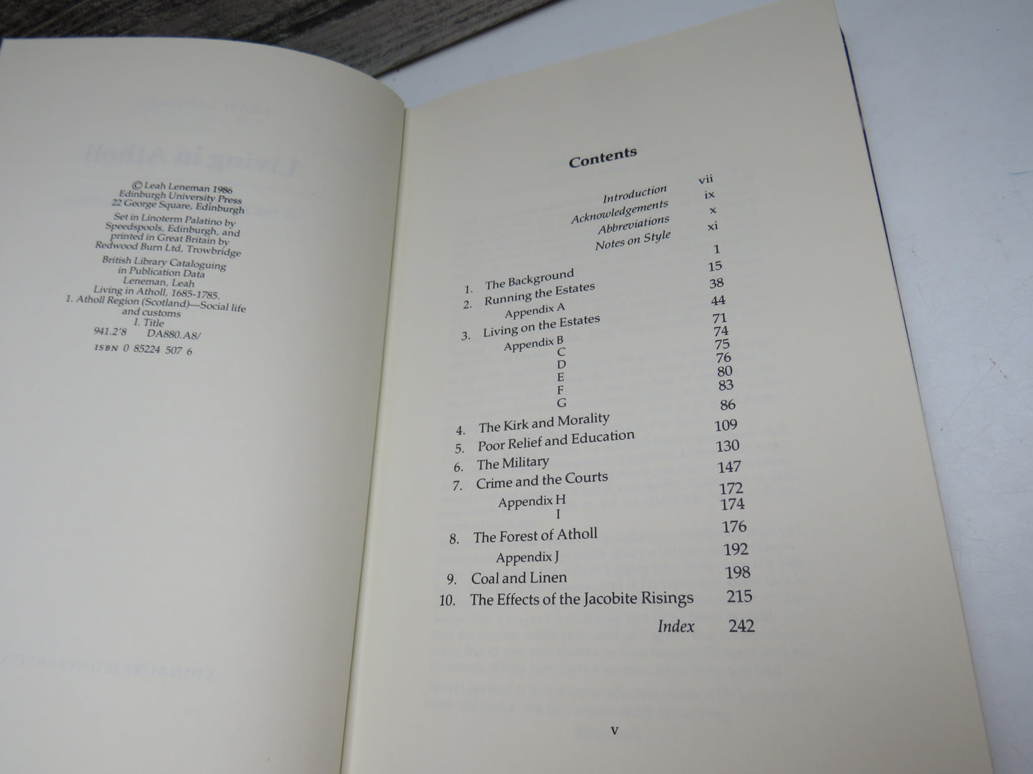Living In Atholl 1685-1785 By Leah Leneman 1986