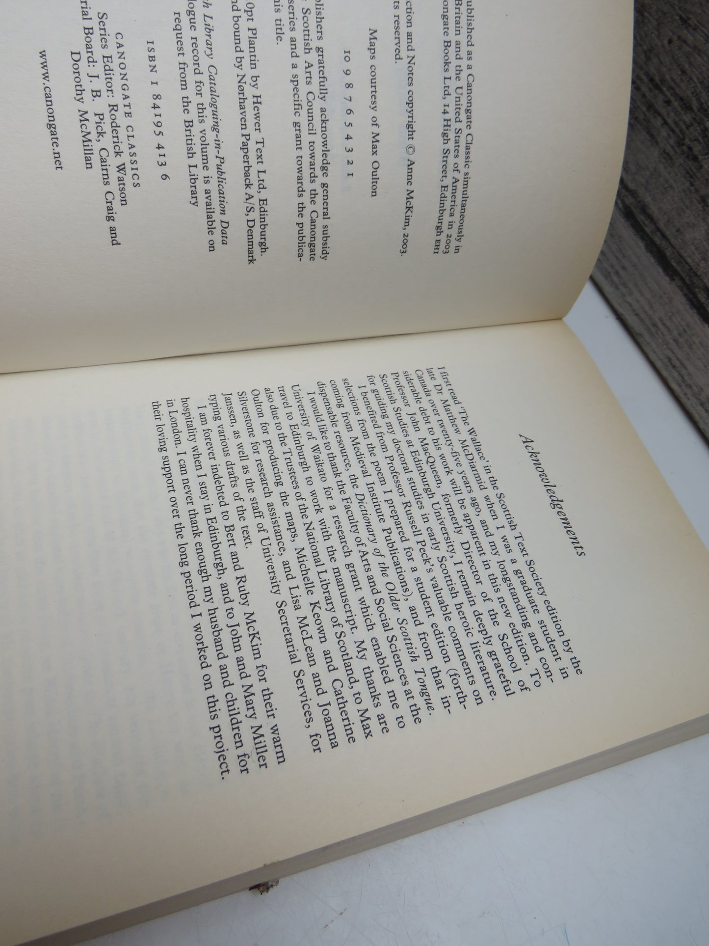 The Wallace By Blind Harry Edited and Introduced By Anne McKim 2003