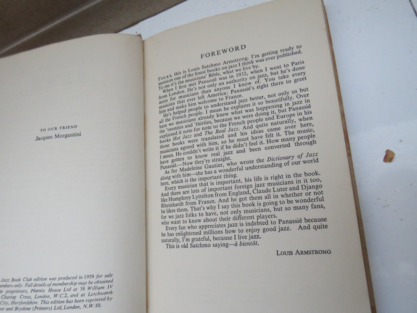 Dictionary of Jazz by Hugues Panassie and Madeleine Gautier 1959