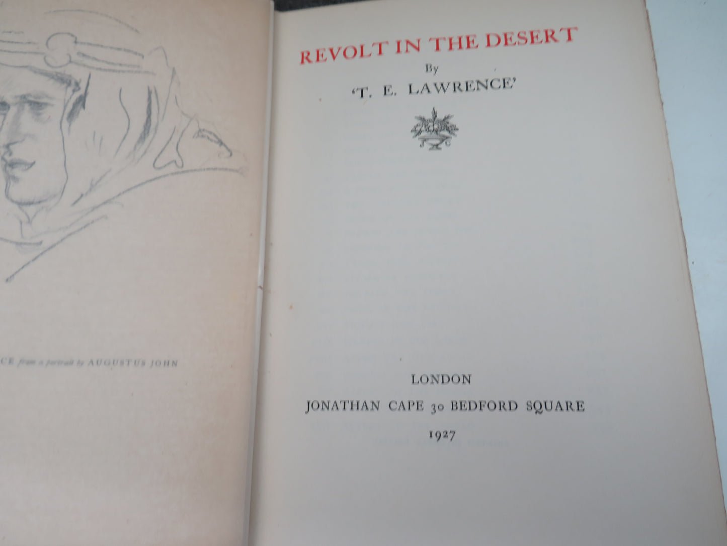 Revolt In The Desert By T. E. Lawrence 1927