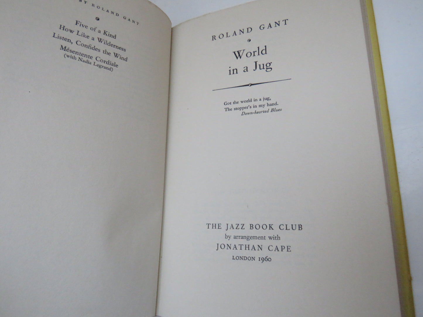 World In A Jug By Roland Gant 1960 The Jazz Club