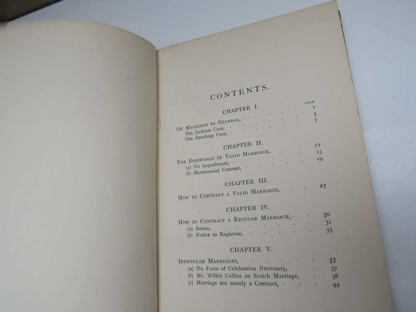 Marriages, Regular and Irregular, With Leading Cases By An Advocate 1893