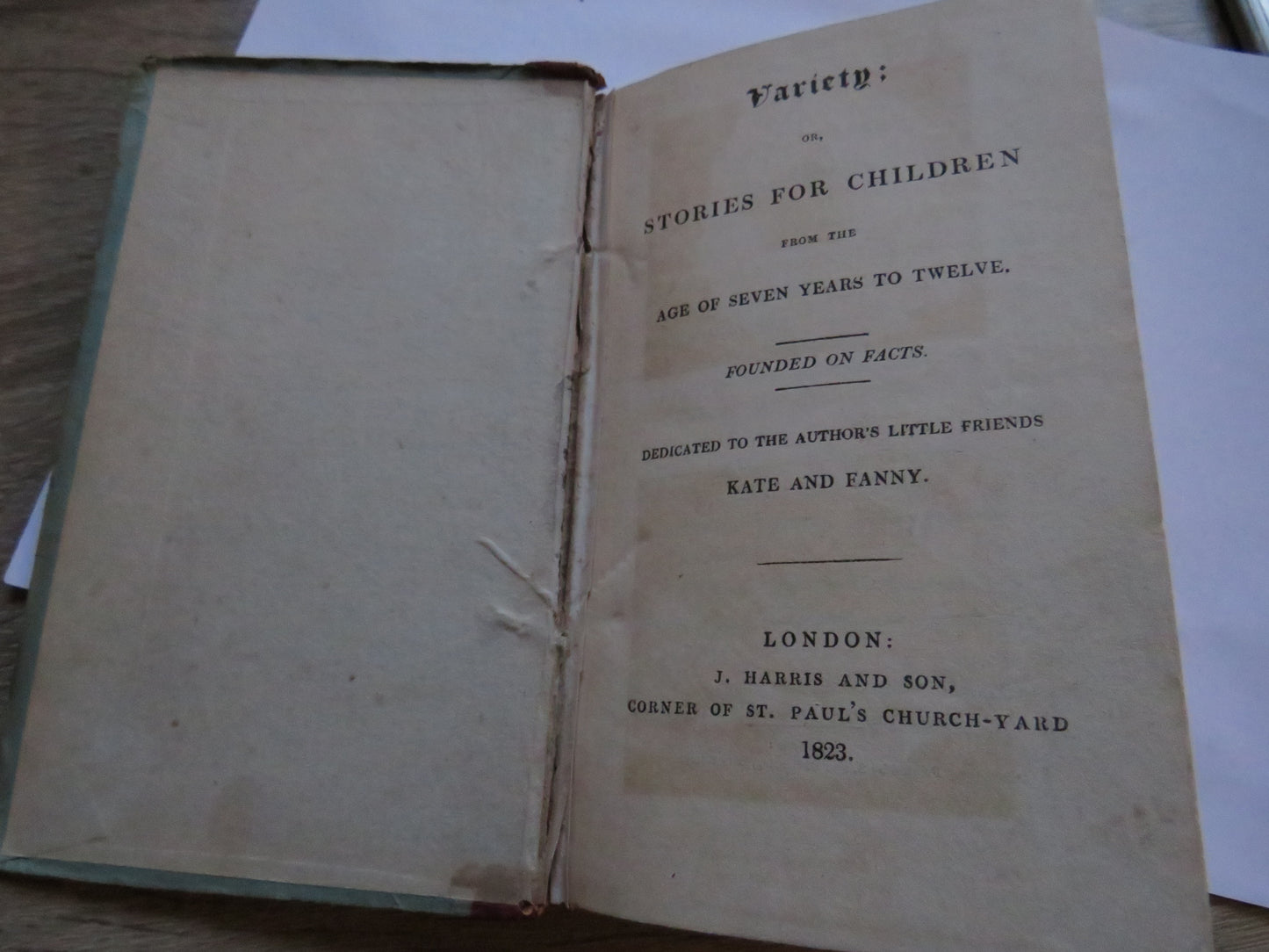 Variety; Or, Stories For Children From The Age of Seven Years To Twelve 1823