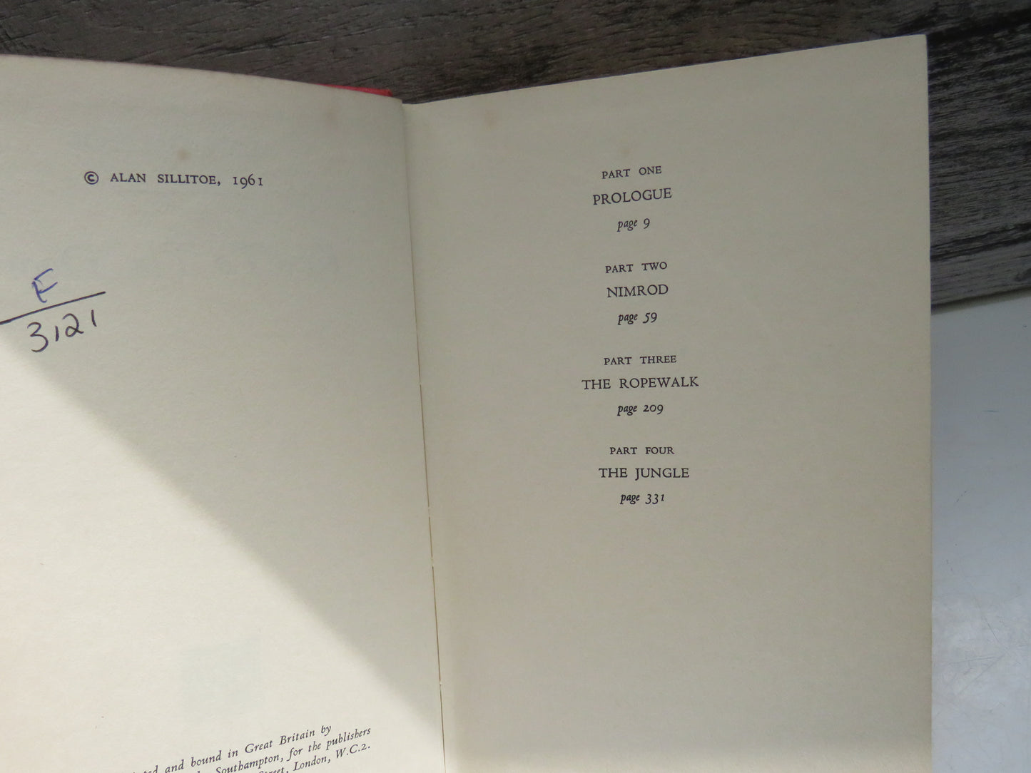 Key To The Door by Alan Sillitoe, 1961
