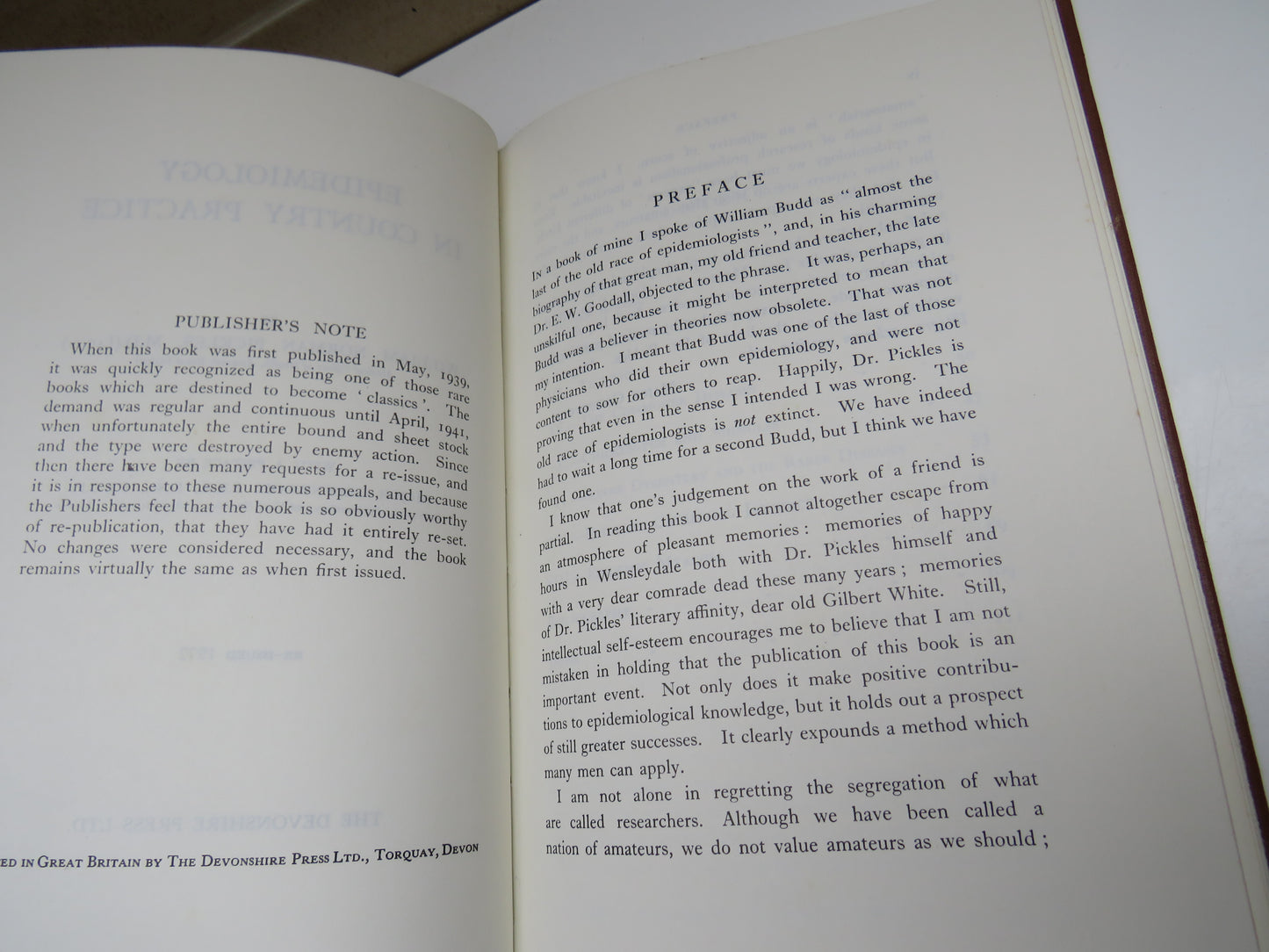 Epidemiology In Country Practice By William Norman Pickles 1972