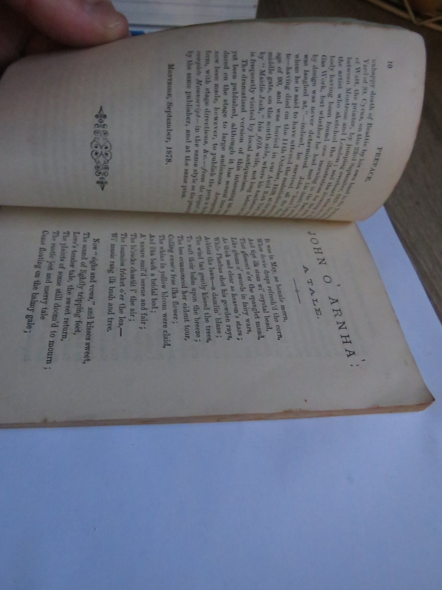 John O' Arnha A Tale To Which Is Added The Murderit Mynstrell and Other Poems By George Beattie 1878