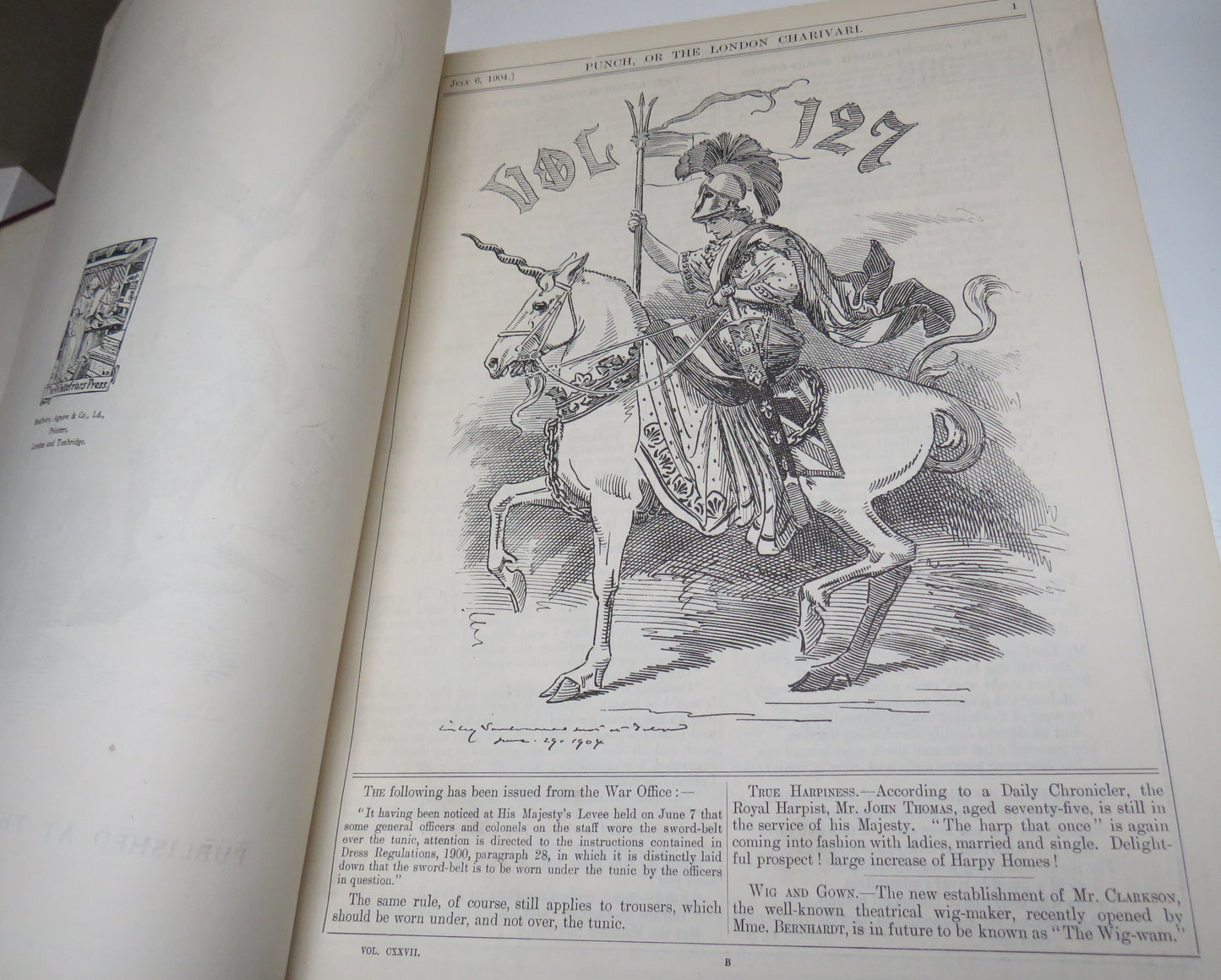 Punch, or the London Charivari, Vol CXXVII July - December, 1904