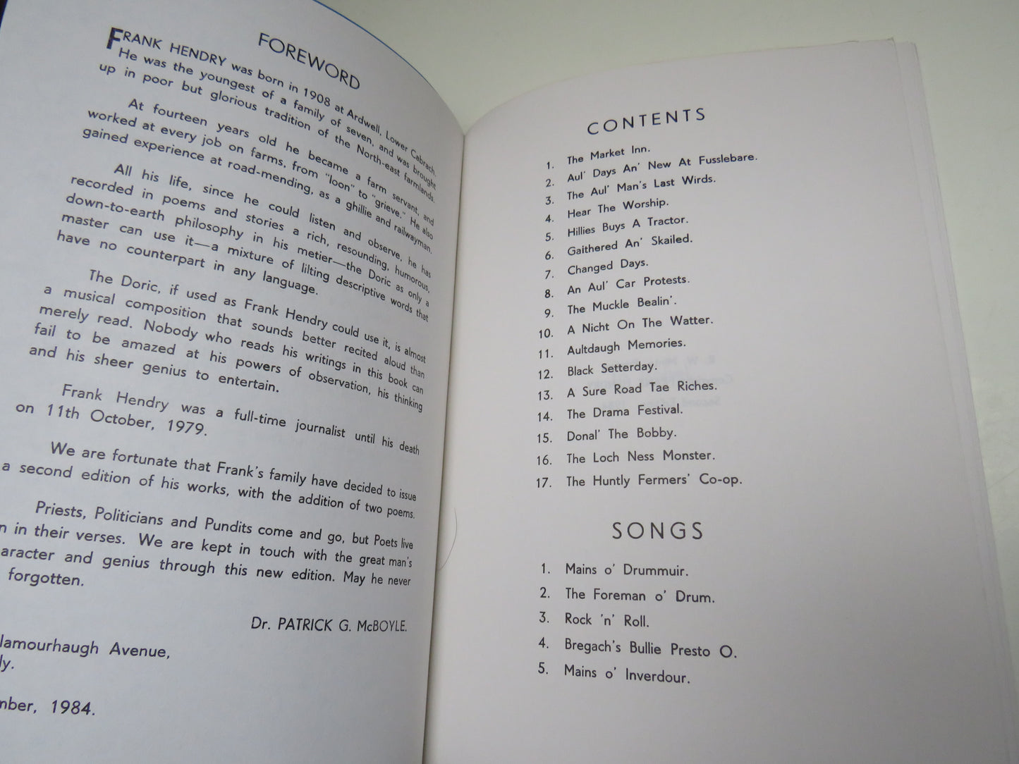 The Market Inn and Other Poems By Frank Hendry 1984