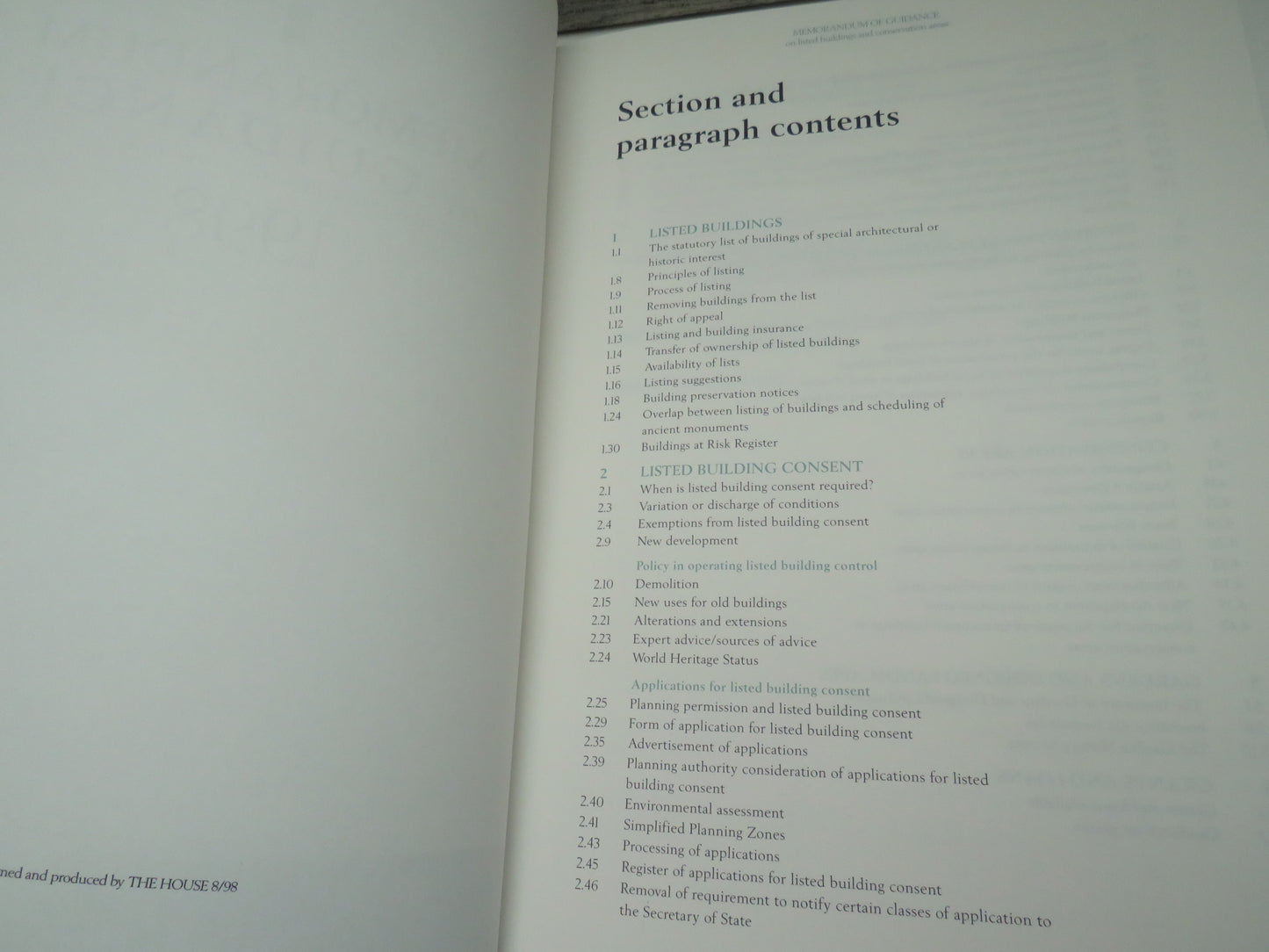 Memorandum of Guidance On The Listed Buildings and Conservation Areas 1998