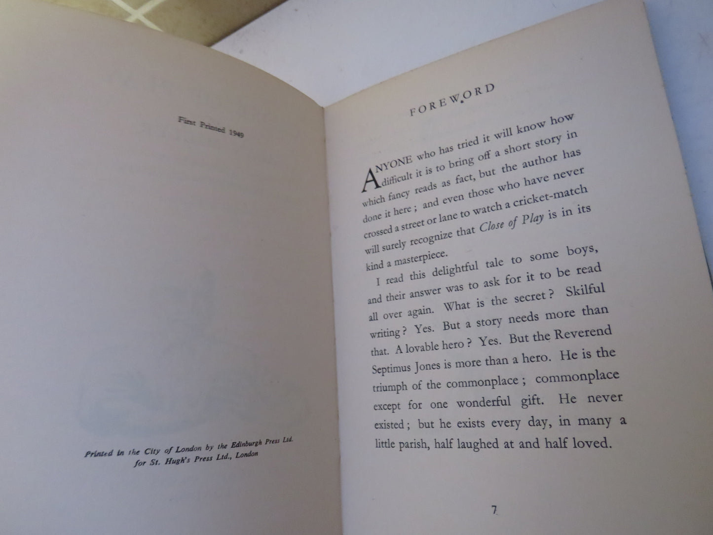Close of Play By Alan Miller 1949 1st Edition