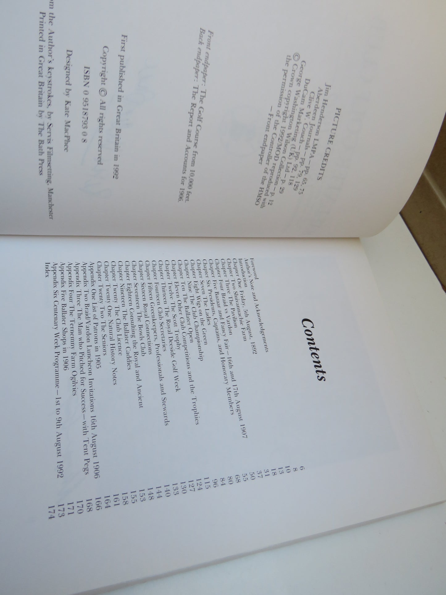 Ballater Golf Club 1892-1992 By Peter MacPhee Author Signed