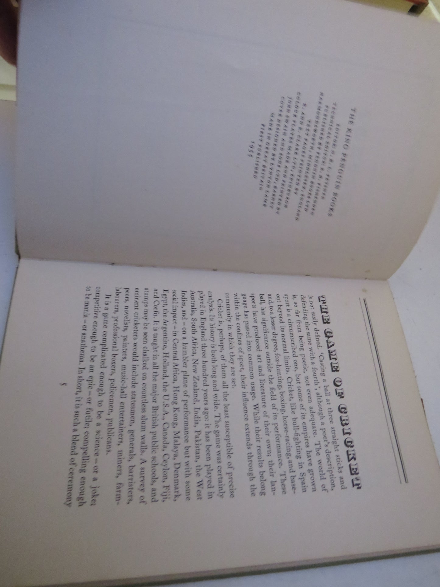 The Picture Of Cricket By John Arlott 1955 Penguin Books