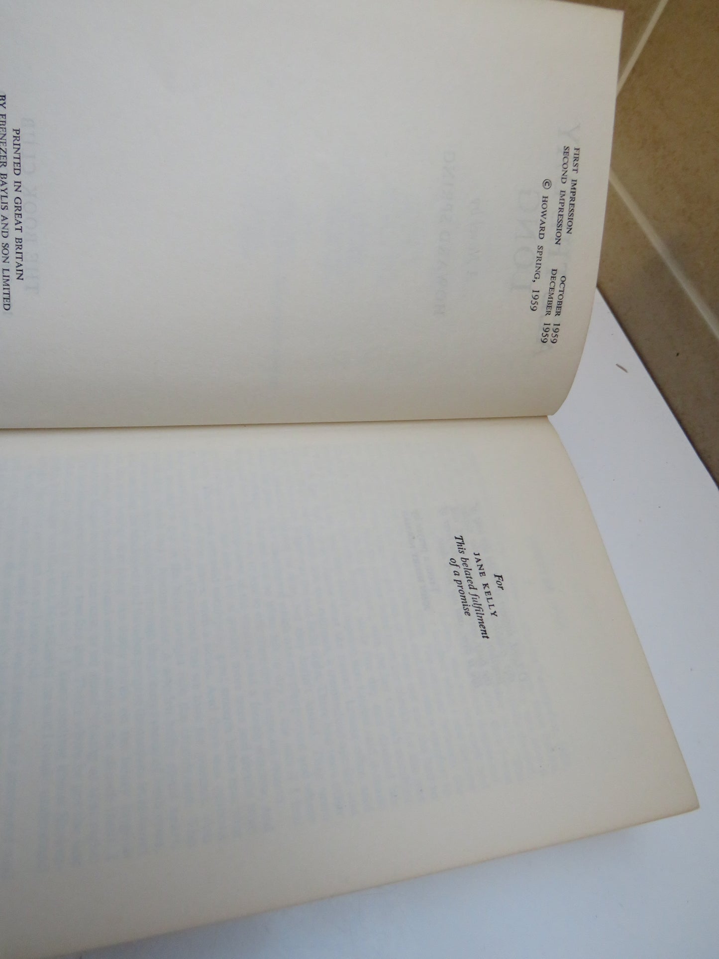 All The Day Long A Novel By Howard Spring 1959