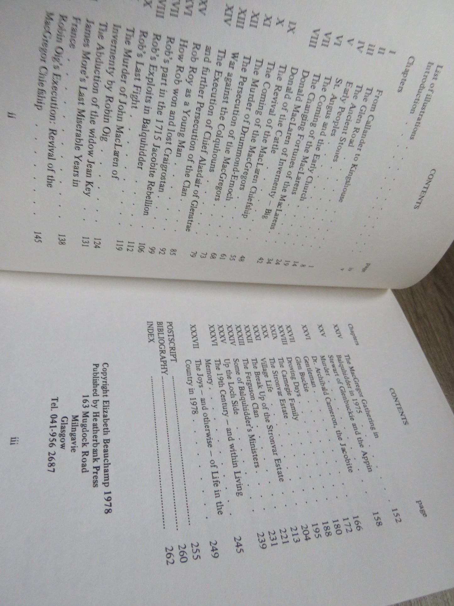 The Braes O' Balquhidder An Historical Guide To The District By Elizabeth Beauchamp 1981