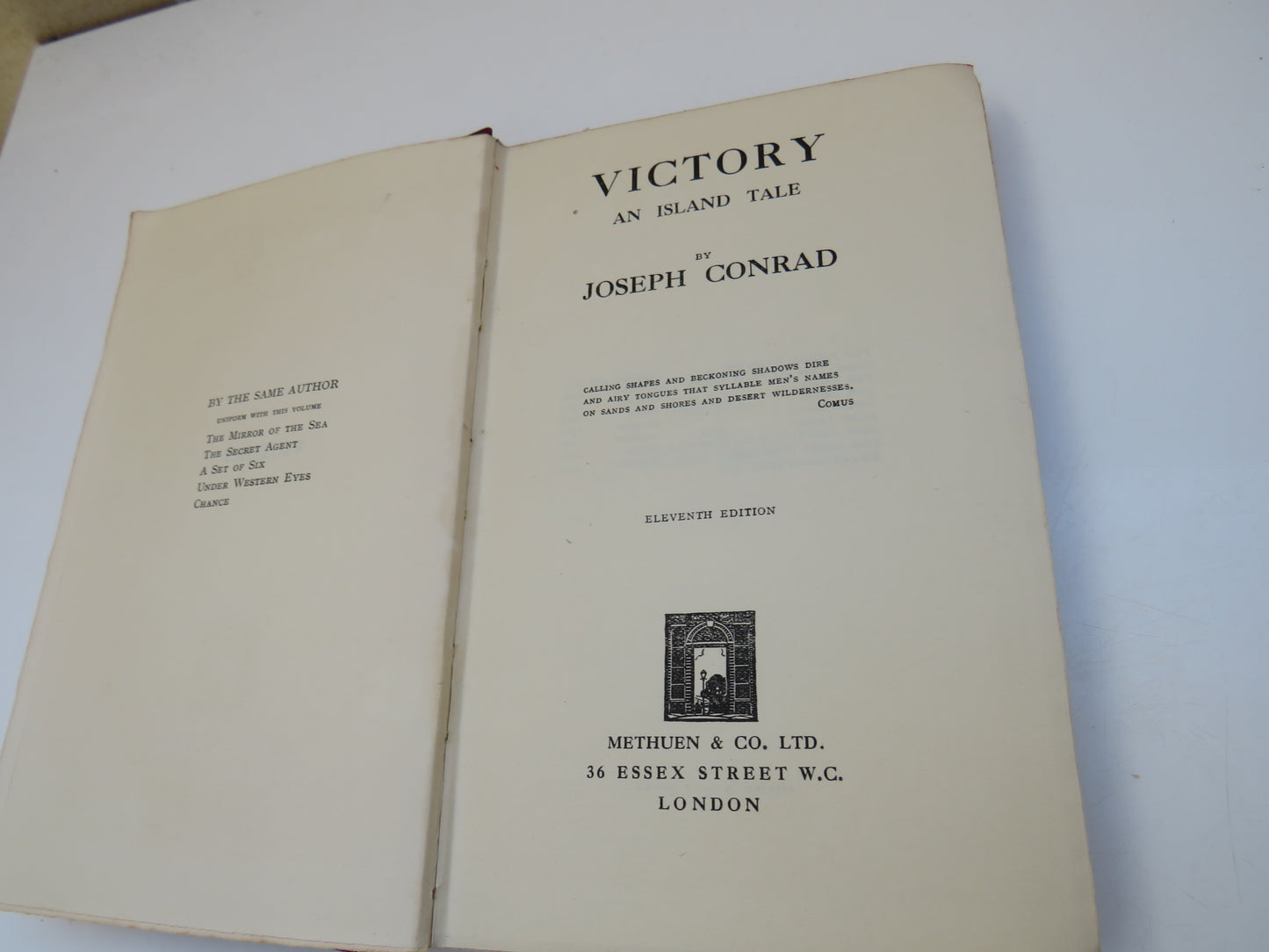 Victory An Island Tale By Joseph Conrad 1925