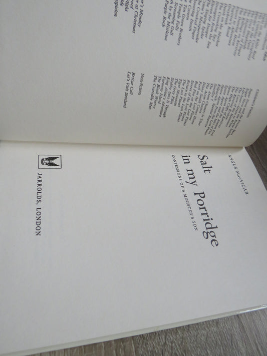 Salt In My Porridge Confessions Of A Minister's Son By Angus MacVicar 1972
