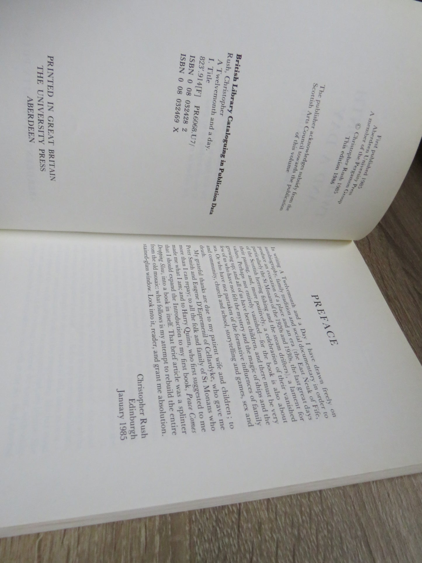 A Twelve-month and a Day By Christopher Rush 1986