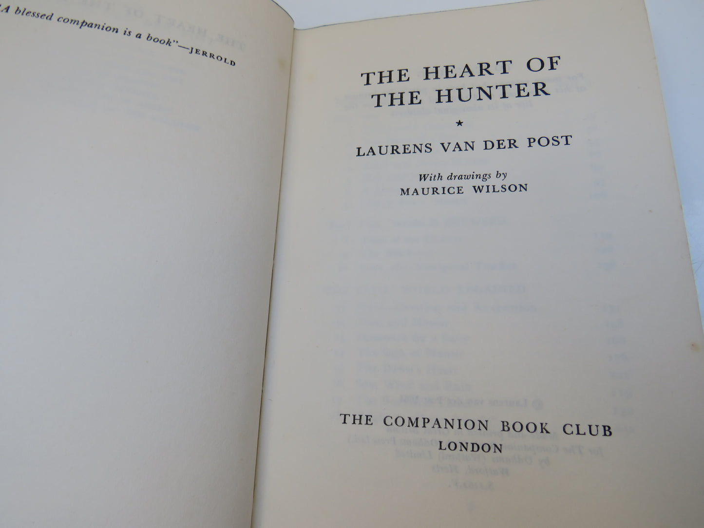 The Heart of the Hunter By Laurens Van Der Post 1961