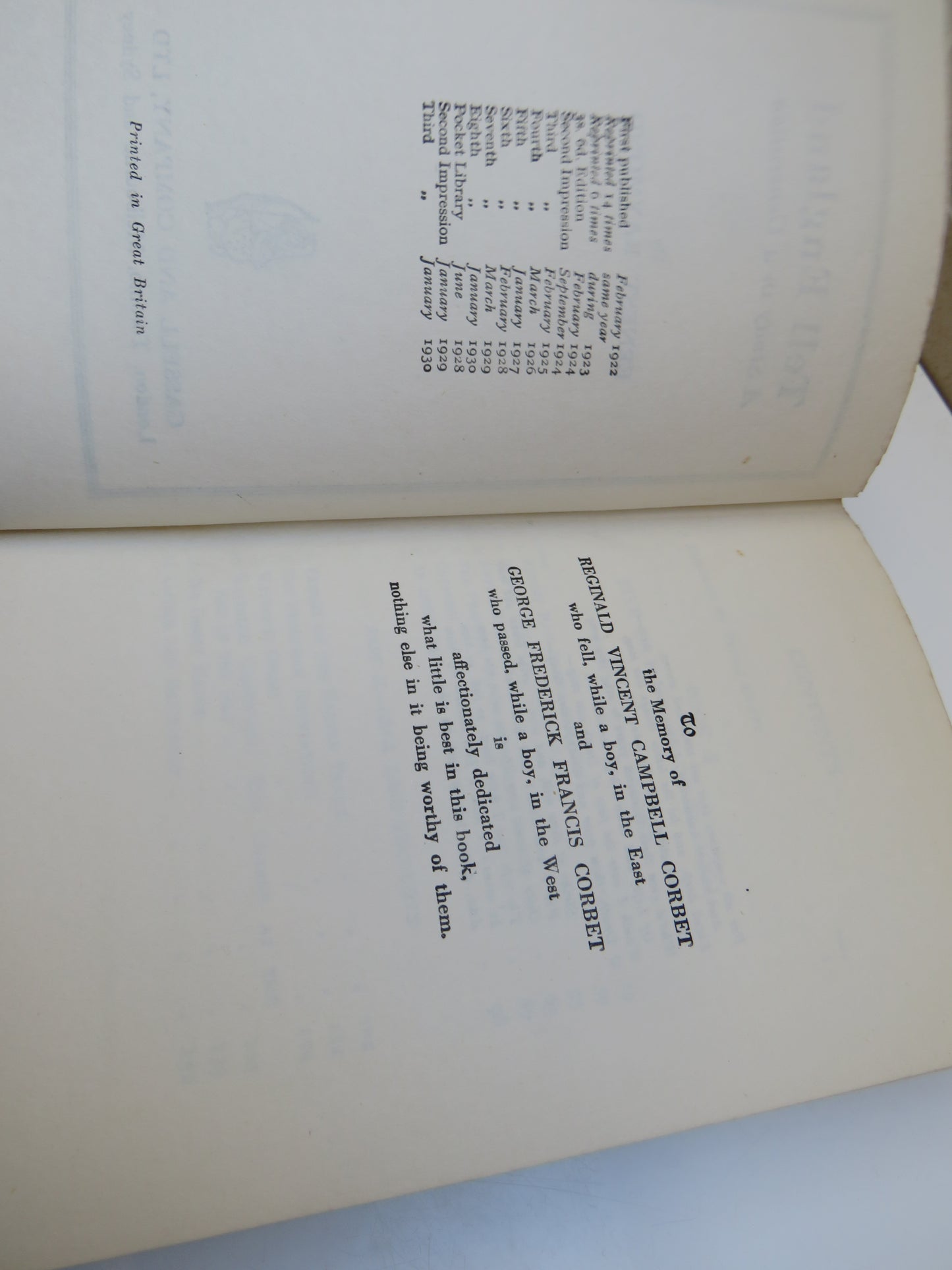 Tell England A Study In A Generation By Ernest Raymond 1930