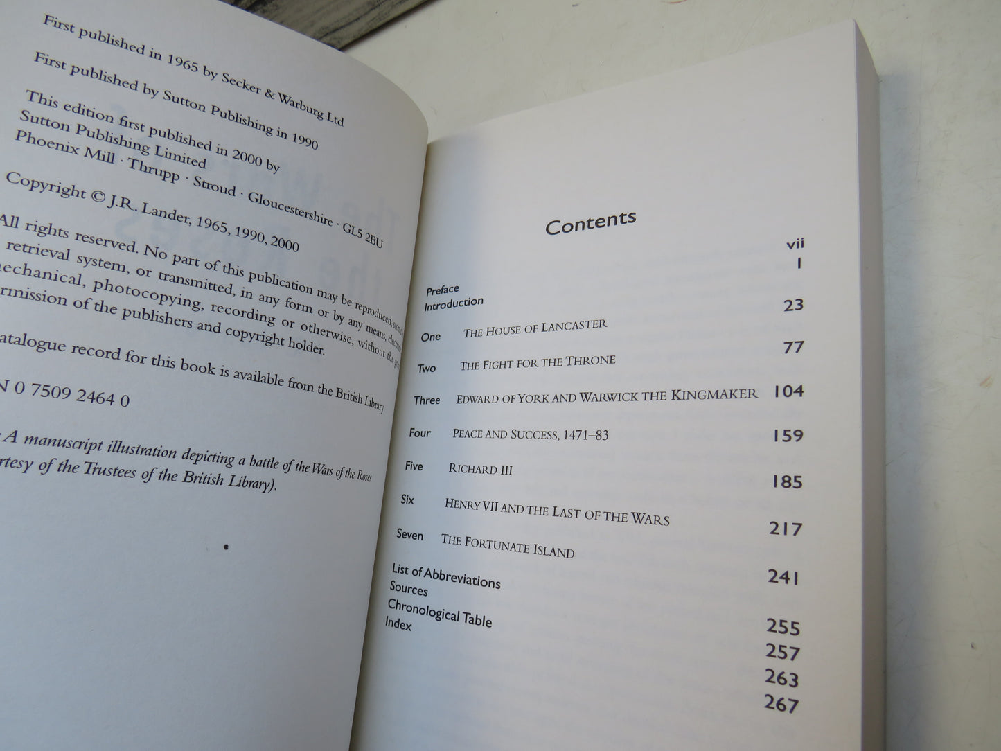The Wars of The Roses By J.R. Lander 2000