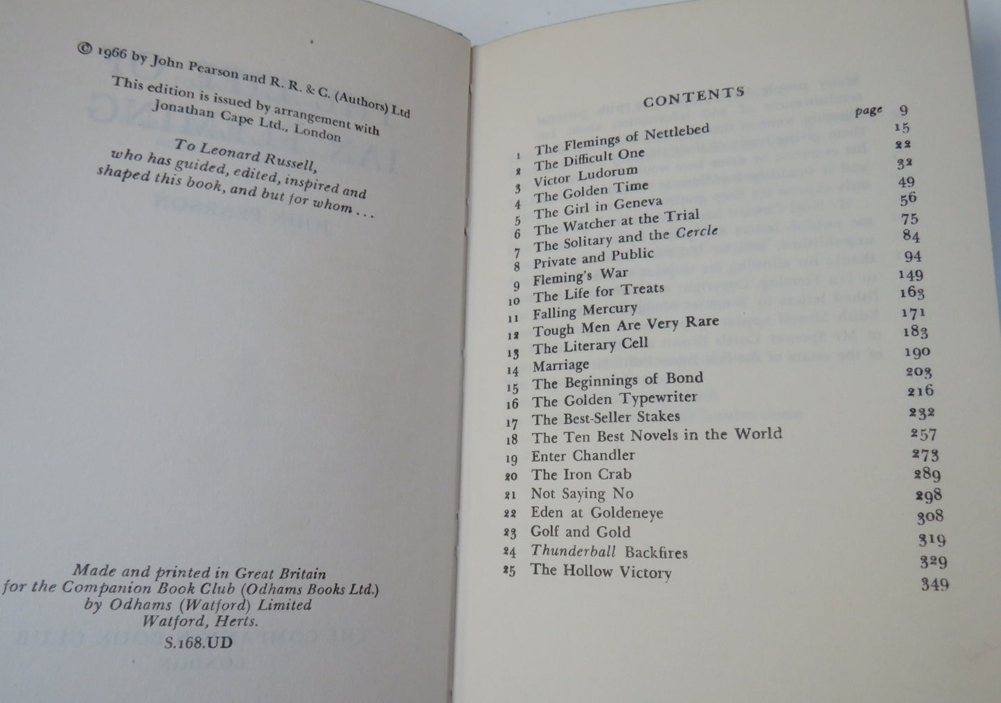 The Life Of Ian Fleming By John Pearson 1966