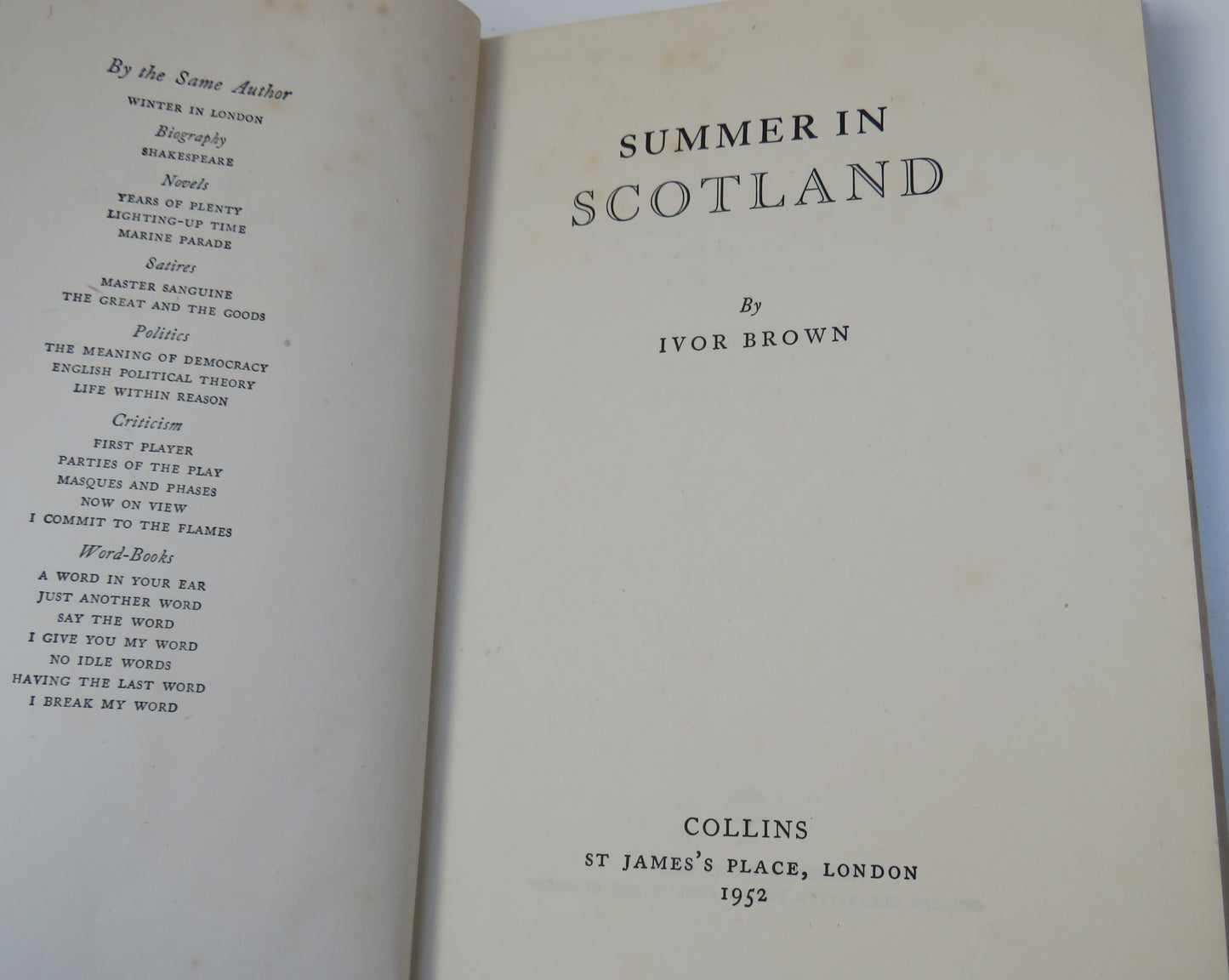 Summer In Scotland By Ivor Brown 1952