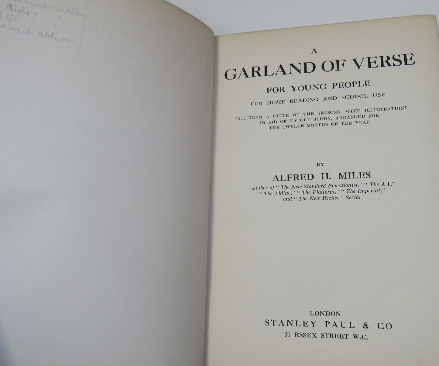 A Garland Of Verse For Young People For Home Reading and School Use By Alfred H. Miles