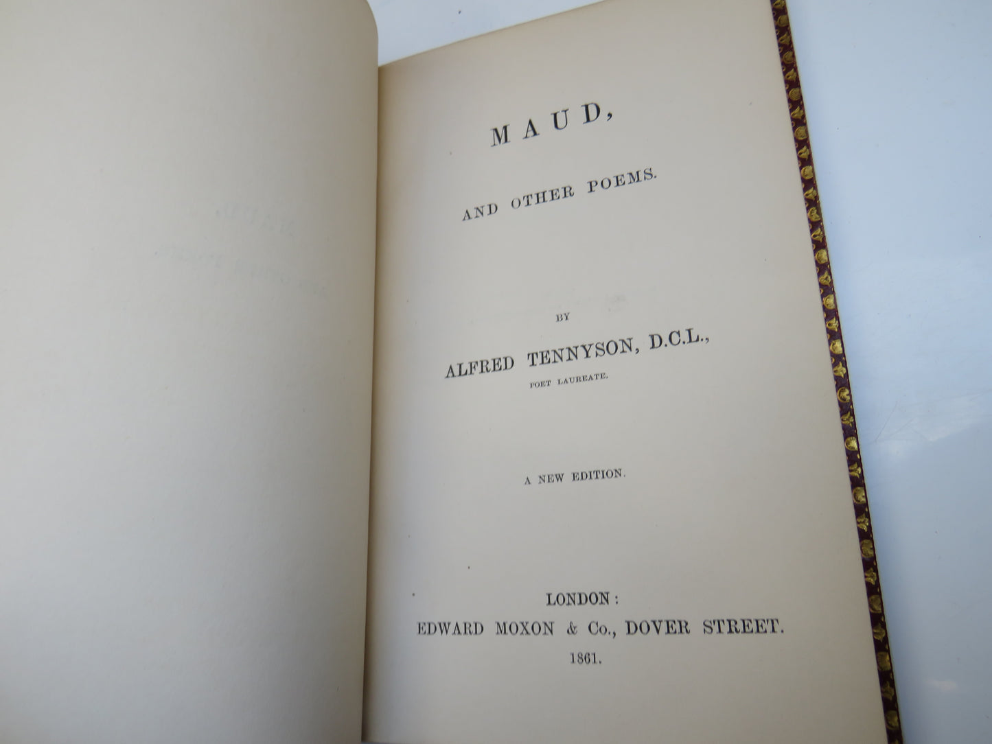 Set of 5 Books by Alfred Tennyson 1858 -1861 In Memoriam, Poems, IDylls of the King, Maud and Other Poems, The Princess