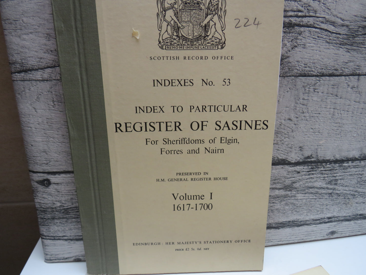 Index To Particular Register of Sasines For Sheriffdoms of Inverness, Ross, Cromarty and Sutherland Vol I, II, III and Elgin, Forres and Narin