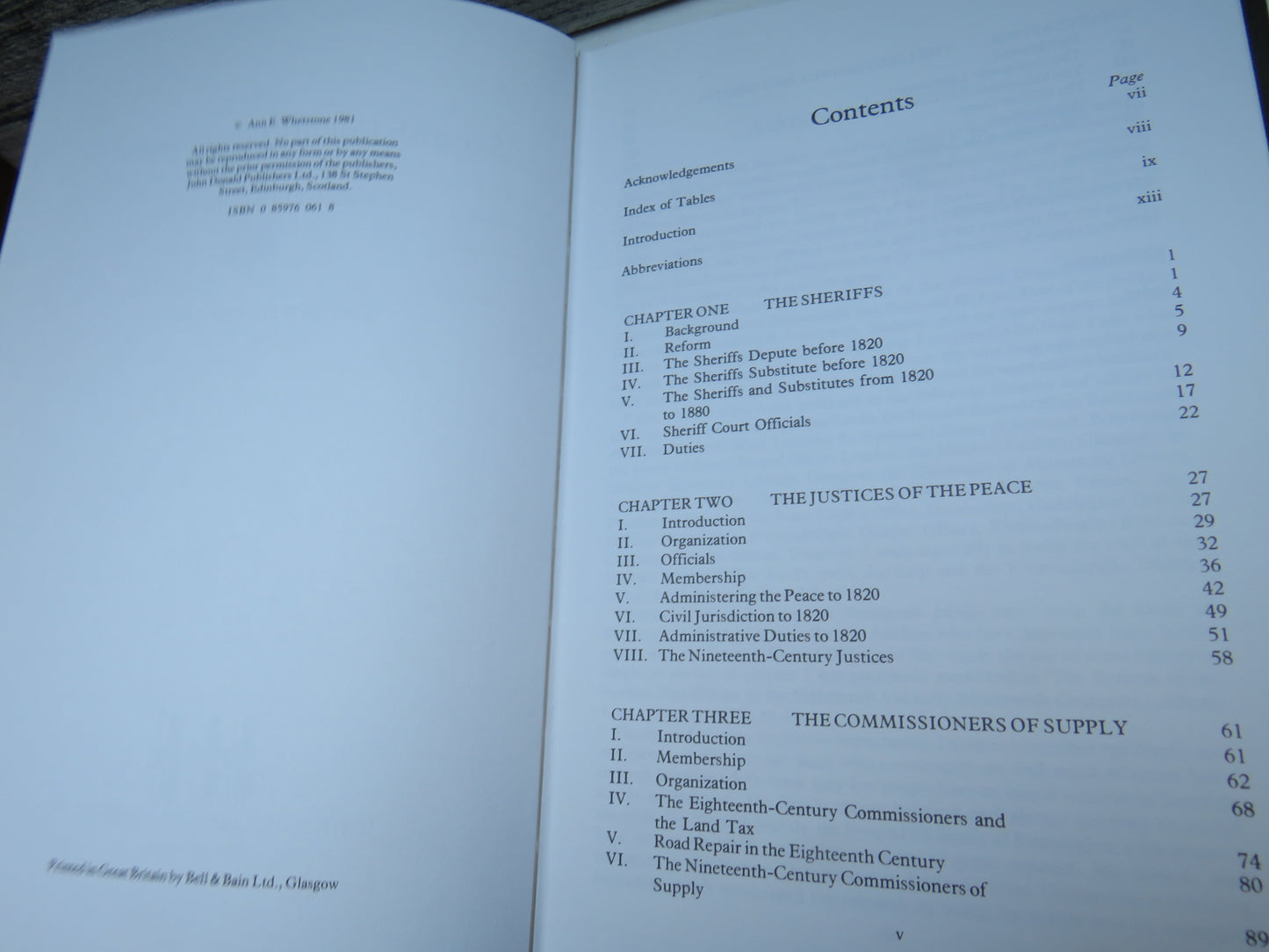 Scottish County Government In The Eighteenth and Nineteenth Centuries By Ann E. Whetstone 1981