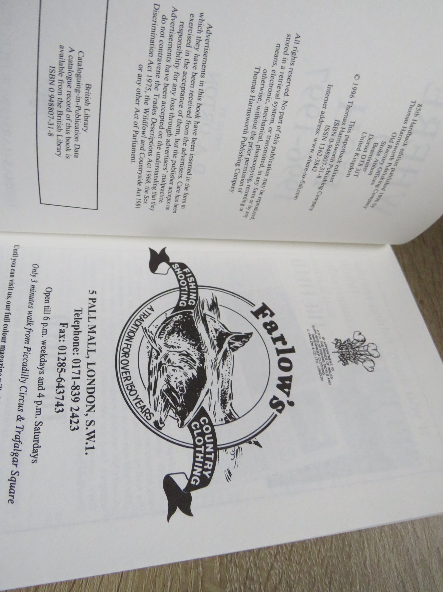 Where To Fish 1996-1997 85th Edition Edited By D.A. Orton 1996