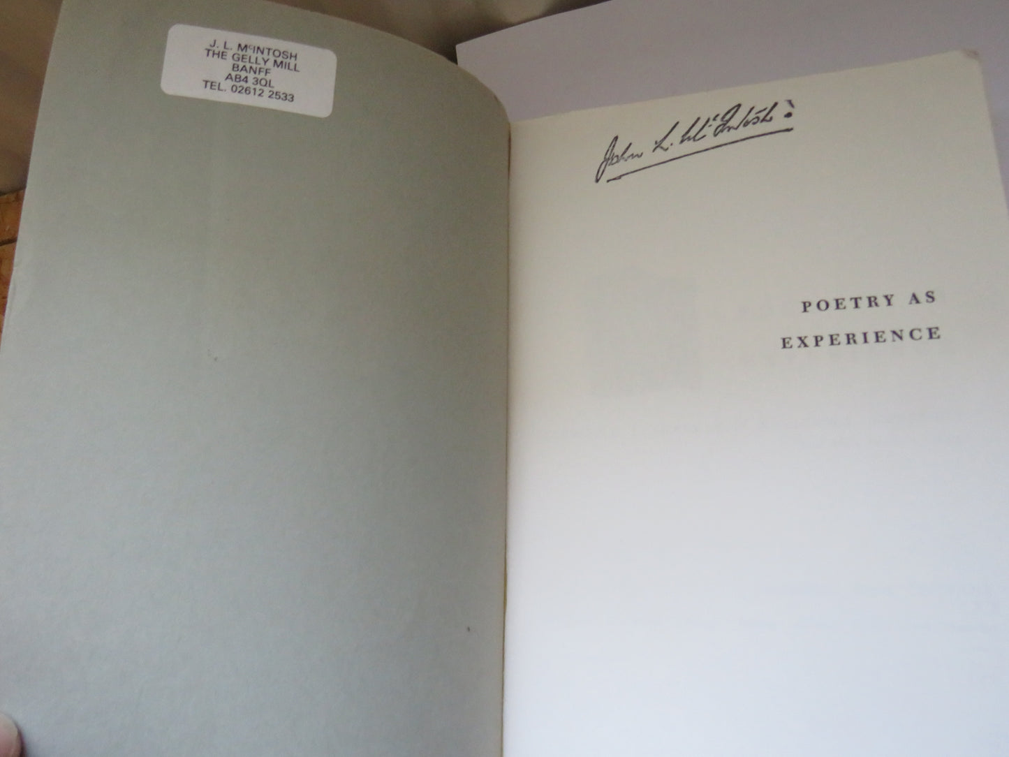 Poetry As Experience By Norman C. Stageberg & Wallace L. Anderson 1952