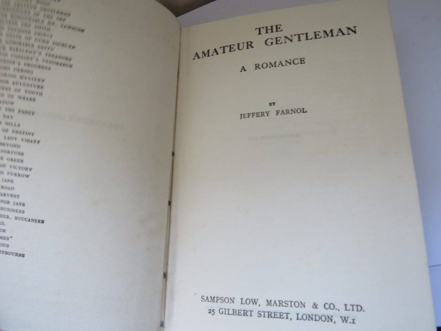 The Amateur Gentleman A Romance By Jeffery Farnol 1940