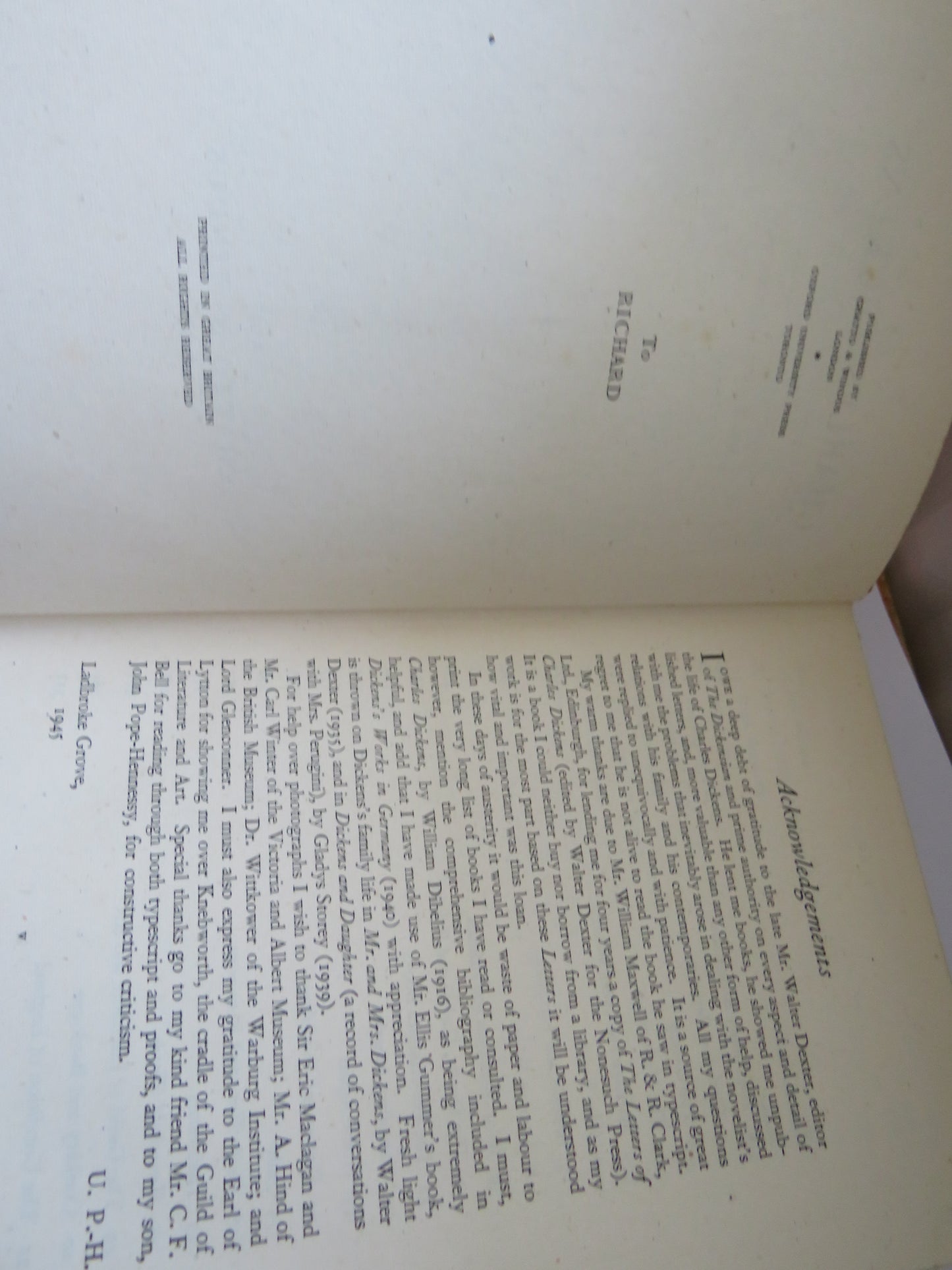 Charles Dickens 1812-1870 By Una Pope-Hennessy 1945