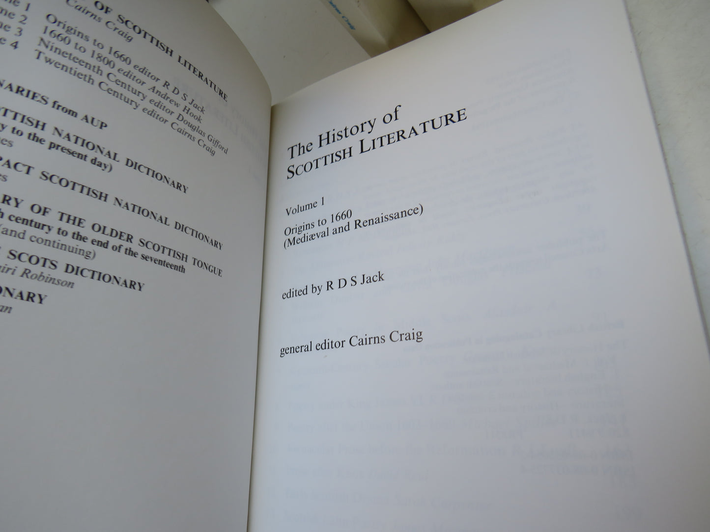 The History of Scottish Literature Volume 1-4 1989