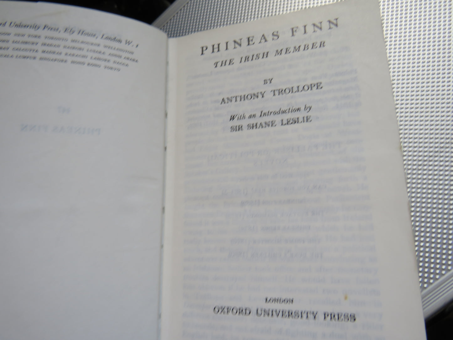 Phineas Finn The Irish Member By Anthony Trollope