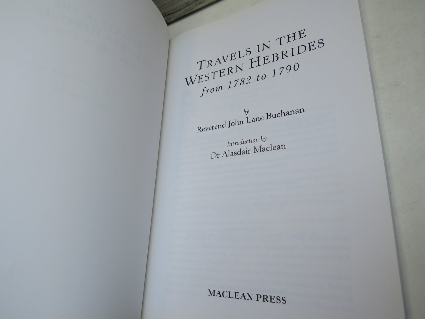 Travels In The Western Hebrides From 1782 To 1790 By Reverend John Lane Buchanan 1997
