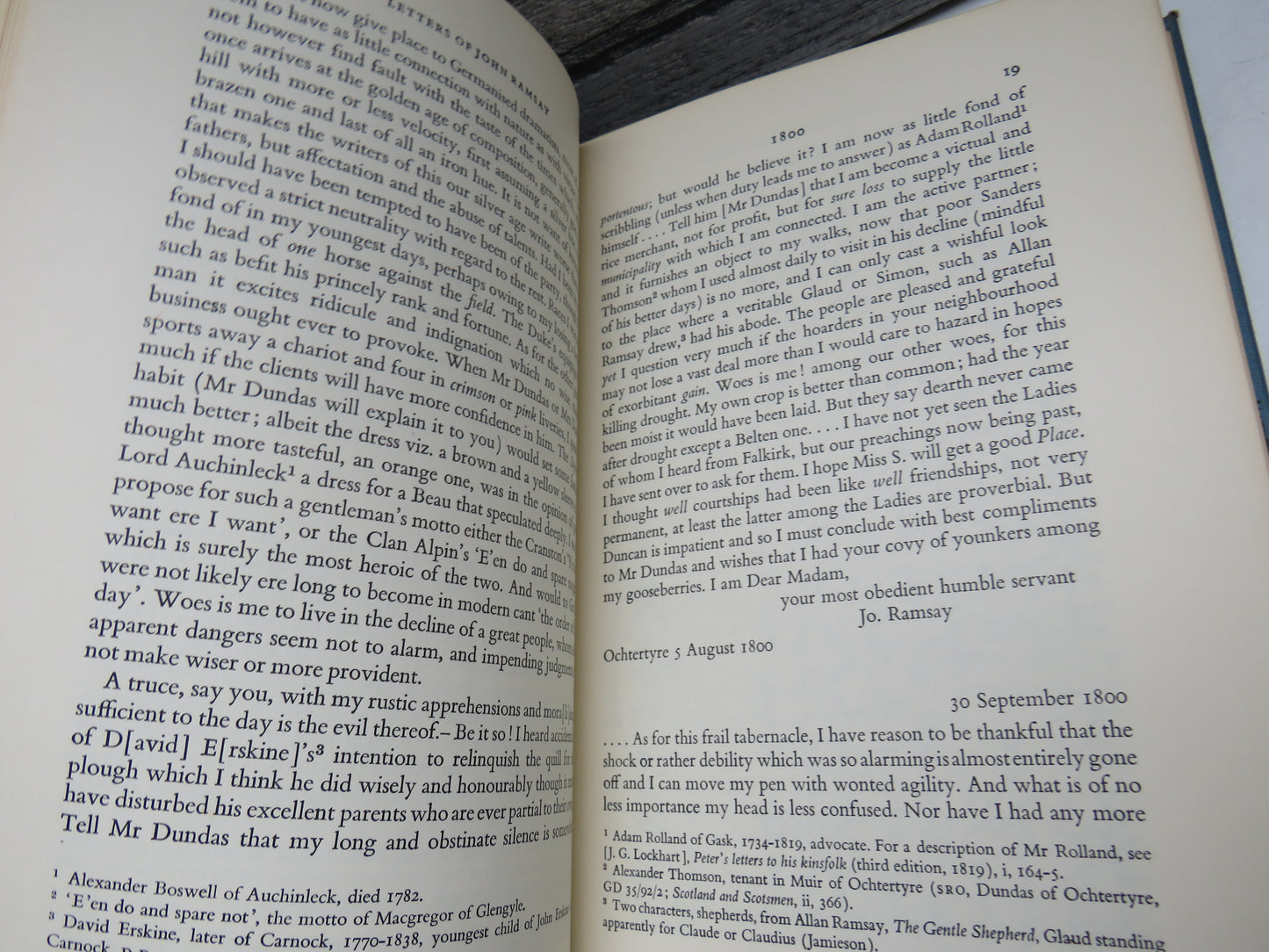 Letters of John Ramsay of Ochtertyre 1799-1812 Edited By Barbara L.H. Horn 1966