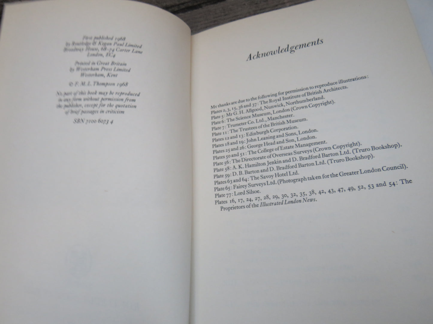Chartered Surveyors The Growth Of A Profession By F.M.L. Thompson 1968