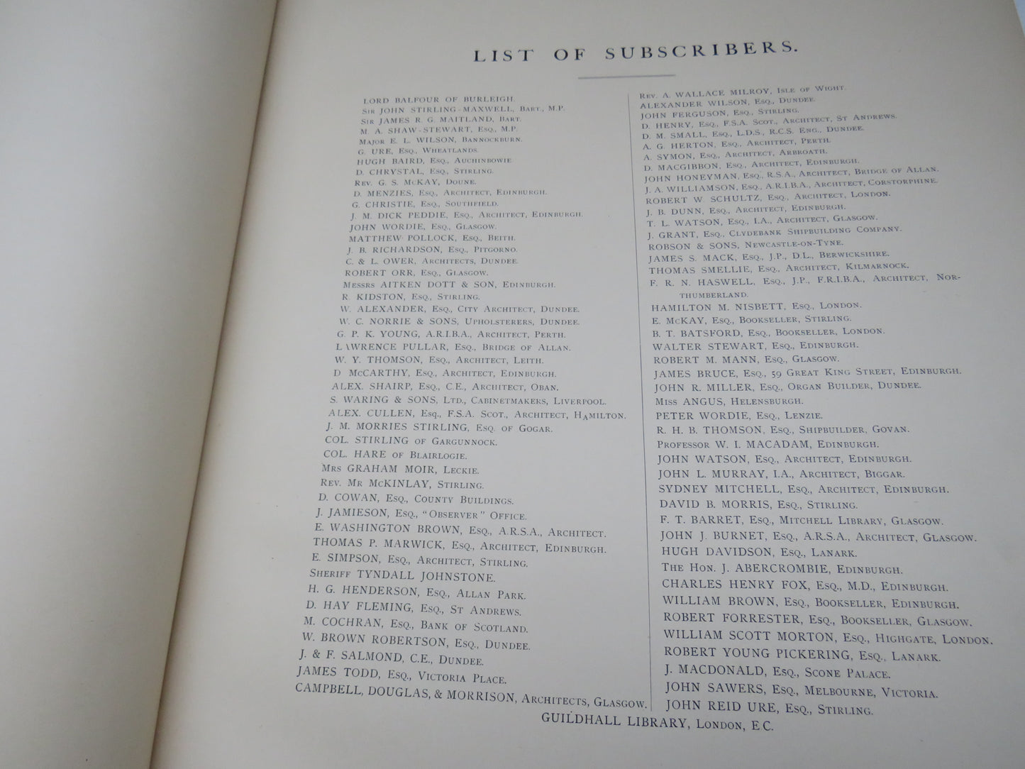Old Stirling Measured and Drawn From The Stone By John William Small 1897 (Antique Scottish History Book) book 6
