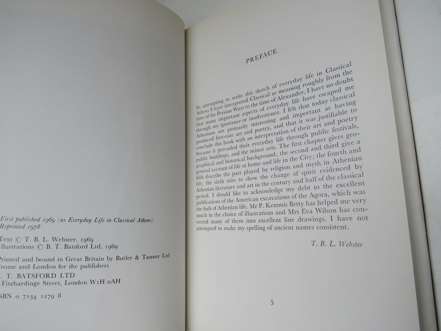 Life In Classical Athens By T.B.L.Webster 1978