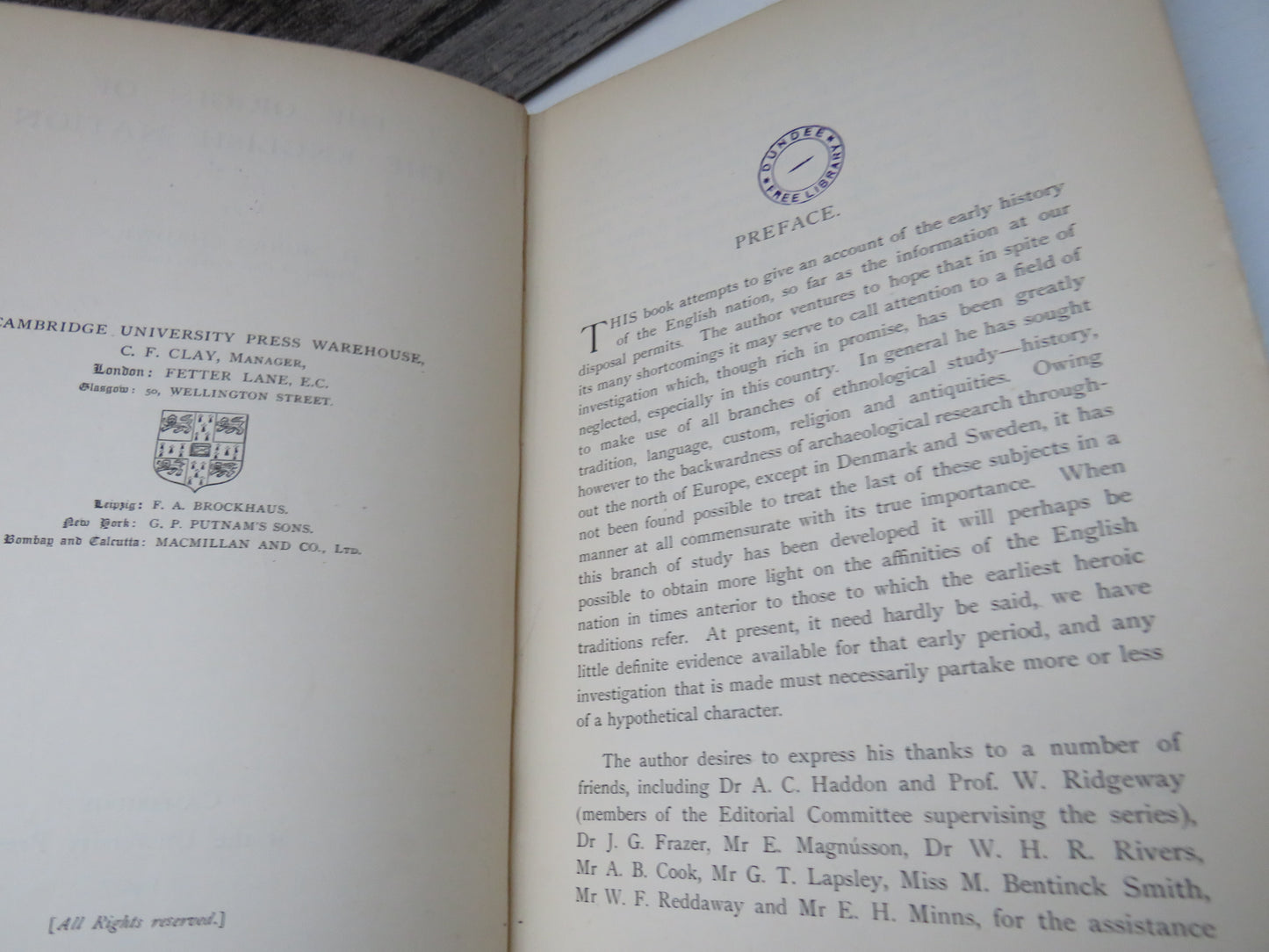 The Origin of the English Nation By H. Munro Chadwick 1907